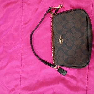 Coach Brown Wristlet Bag